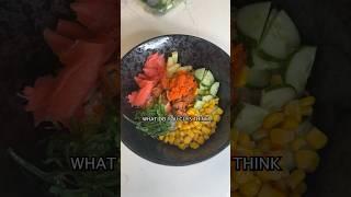 Making homemade salmon pokebowls  project 50 day 12 #shorts