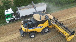 NEW HOLLAND CR10.90 beim Gerste dreschen  SCANIA LKW  DEHR AGRARSERVICE 4K