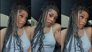 hair vlog it’s giving boho knotless in 30 minutes  braided wig install  ft. fancivivi