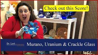 Score Murano Uranium & Crackle Glass RS Germany Bone China Shawnee - Thrift with Me Dr. Lori