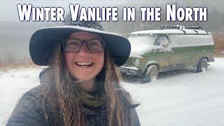 Cozy cold and beautiful winter vanlife in Canadas North