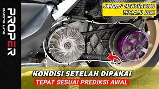 Review Vbelt Proper Racing Line setelah beradaptasi dengan pully. Pemakaian 1 bulan nmax old