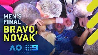Djokovic overcome with emotion after historic Australian Open title  Wide World of Sports