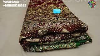 AR-1575 The Maroon Crimson Premium Banarasi Silk SareeSilk FabricSilver ZariCrystals