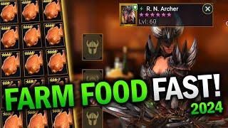 BEST WAY to LEVEL and RANK UP Champs INFINITE FOOD - Raid Shadow Legends Guide 2024