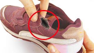 With this Simple Sewing Trick anyone can repair a hole in a shoes even if you are not a seamstress