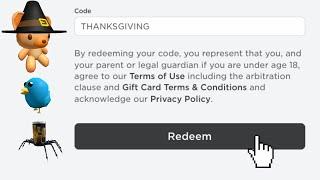 THANKSGIVING ITEMS PROMO CODES  November 2023  Roblox Promo Codes