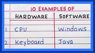 Examples of Hardware and Software  5  10 Examples of Hardware and Software  in a computer