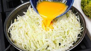 Cabbage with eggs tastes better than meat Healthy quick easy and very tasty recipe