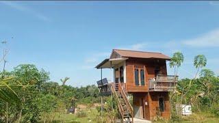 Keliling rumah kayu  pondok kebun   villa cantik