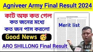 Indian Army Agniveer Final Result 2024  Army Agniveer Final Merit List 2024  #armyresultout2024