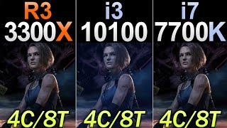 Ryzen 3 3300X Vs. i3-10100 Vs. i7-7700K  New Games Benchmarks