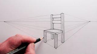 How to Draw a Chair using Two Point Perspective Narrated