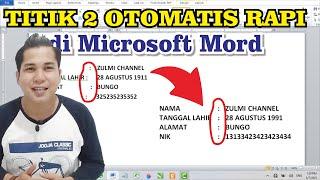 cara membuat titik dua agar rapi di microsoft word  tutorial microsoft word untuk pemula