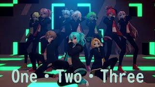 【MMD】『 ボーカロイド 』ONE・TWO・THREE  AND HAPPY 9K