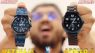 Top 2 best luxury amoled smartwatches under 2000  Fire Boltt Apollo 3 Vs Noise Mettalix COMPARISON