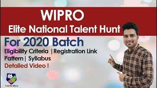 Wipro Elite National Talent Hunt for 2020 Batch  EligibilitySyllabusRegistration