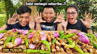 LAGA ENDUT NANTANGIN SUBSCRIBER  MUKBANG 200 TUSUK SATE AYAM BAWANG J4H4T  LUDES