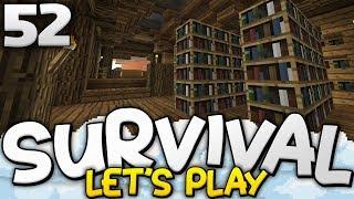 LIBRARY IN A MOUNTAIN  - Survival Lets Play Ep. 52 - Minecraft Bedrock PE W10 XB1