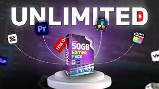 50GB Ultimate Video Editing Pack for Free  Editing Resources Pack #youtube @decodingyt