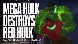 Mega powered Hulk versus Red Hulk  Avengers Assemble