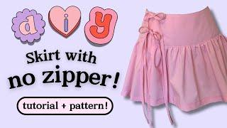 Bow Mini Skirt Sewing Tutorial  easy & zipper free