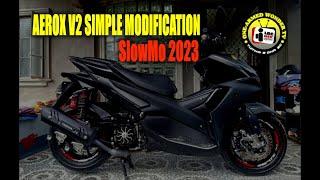 YAMAHA AEROX 155 VERSION 2  BLACK RAVEN  MATTE BLACK  SLOWMO SIMPLE MODIFICATION 2023  DIY