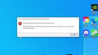 Cheat Engine fix 7.4 Operation did not complete successfully because the file contains a virus