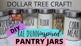 HOW TO MAKE DIY RAE DUNN INSPIRED STORAGE JARS Pantry Organization from DOLLAR TREE