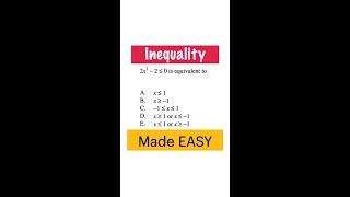 Inequality in 15 seconds  SIMPLE Made EASY #shorts #math #inequality