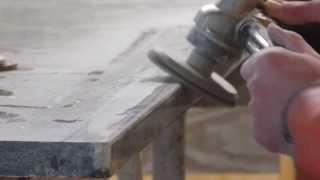 Granite Fabrication- Profiling & Polishing A Pencil Edge On Verde Marinace Granite Start to Finish
