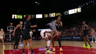 2 Minutes Of Aja Wilson & Aliyah Boston BATTLING Each Other In Las Vegas Aces Win vs Indiana Fever