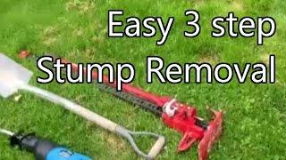 Tree Stump removal with 3 simple tools.