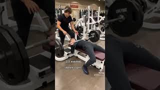 225lb bench at 13yo equipped #shortsfeed #benchpress #bodybuilding #gymworkout