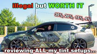 whats the PERFECT TINT set up?  Reviewing ALL my window tint setups 35% 20% 15% 5%...