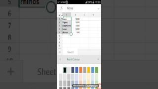 Microsoft excel on android create chart