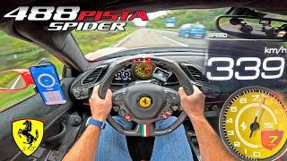 FERRARI 488 PISTA *339kmh* on AUTOBAHN NO SPEED LIMIT