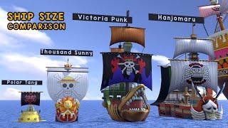 One Piece Ship Size Comparison  ワンピースの船の大きさの比較