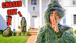 DING DONG DITCH IN GHILLIE SUITS PRANK Chased by Security