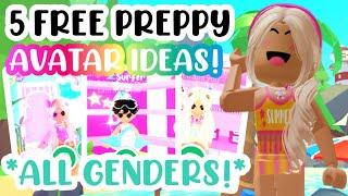 5 FREE PREPPY AVATAR IDEASAll Genders + GIVEAWAY? #adoptmeroblox #preppyadoptme #preppyroblox