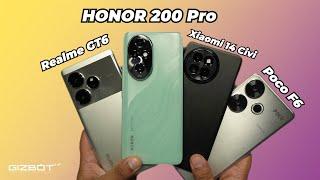 Honor 200 Pro vs Xiaomi 14 Civi vs Realme GT6 vs Poco F6  Battery Drain & Performance Test