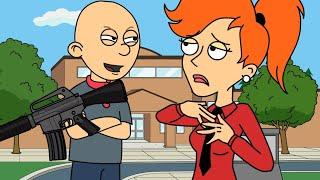 Classic Caillou Starts a School Shooting and gets punishment day NOT FOR KIDS