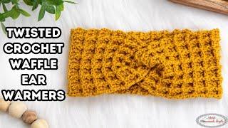 Lets Crochet Twisted WAFFLE Stitch EAR WARMERS Together LIVE