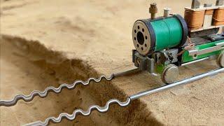 DIY motor in train engine￼  Science project cnc train machine - model trains