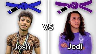 Blue Belt and Purple Belt Youtubers Roll Hard  Jedi Vs JoshRichBJJ