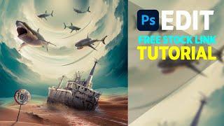 Desert Shark Photoshop Manipulation Complete Tutorial