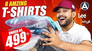 8 Best Stylish T-Shirts Under 500 For Men Lee Styli Ajio T-Shirt Haul Review 2023  ONE CHANCE