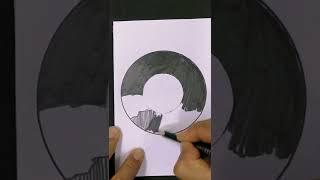  How to Draw a Landscape in PENCIL black and white ⭐ Drawings of Landscapes in pencil #short