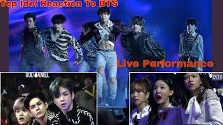 IURed VelvetBlackpinkTwiceEXO reaction Idol reaction to V BTS  Compilation 