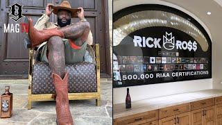 Rick Ross Shows Off His 33M Sold Certified Album Plaque Custom Made For His Houston Mansion 